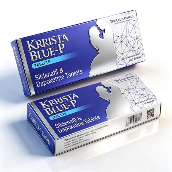 巔峰藍P-3 巔峰藍P超級威而鋼雙效片 KRRISTA BLUE-P 鋁箔單排藥板特寫 - 高濃度雙效威而鋼