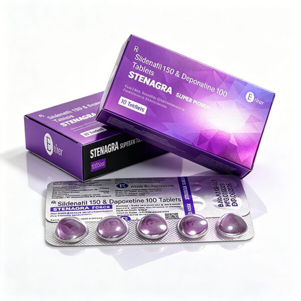 紫鑽-2 印度紫鑽雙效片STENAGRA FORCE 鋁箔排裝與藥品規格 - 10粒盒裝