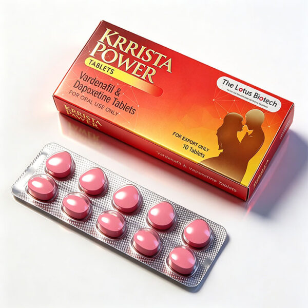 巔峰艾力達雙效Krrista Power 鋁箔排裝包裝與藥品規格 - 10粒盒裝 印度The Lotus Biotech