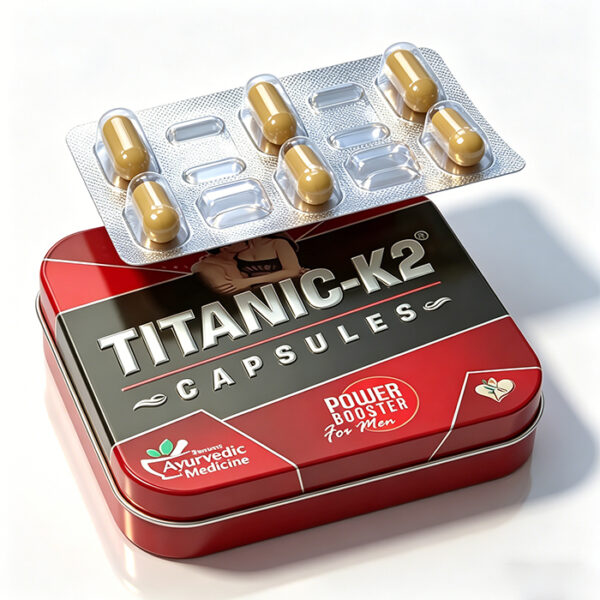 印度泰坦Titanic-K2壯陽膠囊 外包裝盒正面 - 天然草本男性保健品 6粒裝 印度Mahamaya