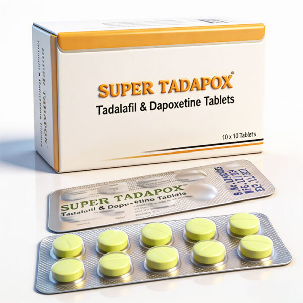 精裝犀利士 SUPER TADAPOX 外包裝盒正面 - 40mg他達那非+60mg達泊西汀 10片裝