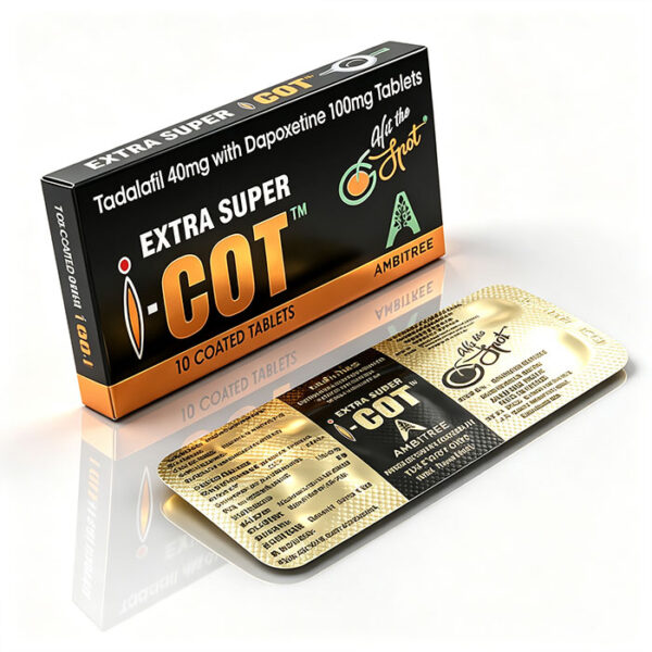 紅魔-3 印度紅魔雙效犀利士 EXTRA SUPER I COT 鋁箔單排藥板特寫 - 他達拉非40mg+達泊西汀100mg 雙效犀利士