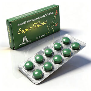 綠水鬼-1 綠水鬼Super Filana 外包裝盒正面 - 阿伐那非100mg+達泊西汀60mg 10粒裝 印度Ambitree