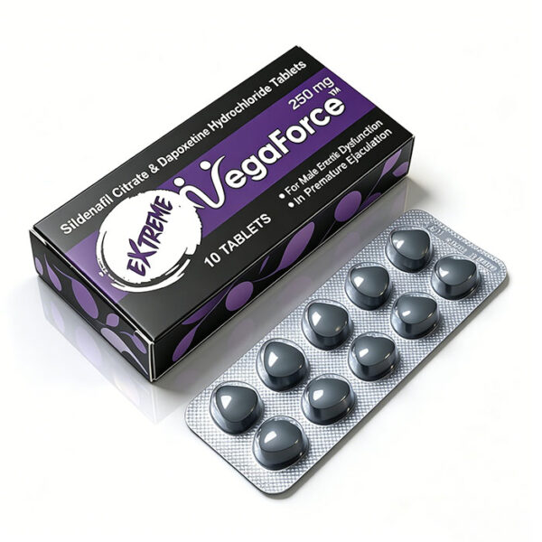 超級藍蝌蚪Extreme Vegaforce 外包裝盒正面 - 印度Ambitree製藥 西地那非150mg+達泊西汀100mg